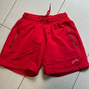 YoungLA Vibrant Red Textured Shorts